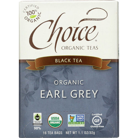 CHOICE TEA: Organic Earl Grey Tea, 16 bg