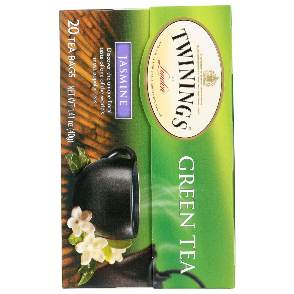 TWININGS OF LONDON: Green Tea Jasmine, 20 Tea Bags, 1.41 Oz