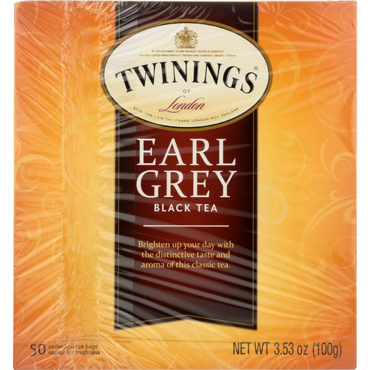 TWININGS OF LONDON: Tea Classics Light Flavour Strength Earl Grey Tea, 50 Tea Bags, 3.53 oz