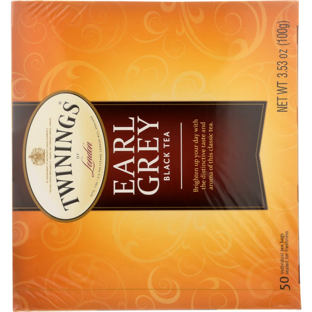 TWININGS OF LONDON: Tea Classics Light Flavour Strength Earl Grey Tea, 50 Tea Bags, 3.53 oz