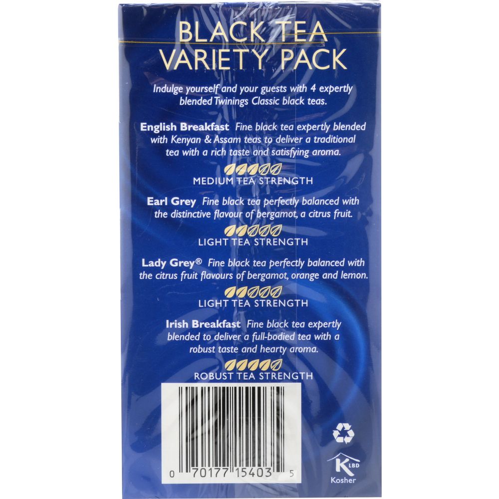 TWINING TEA: Classics Black Tea Variety Pack 20 Tea Bags, 1.41 oz