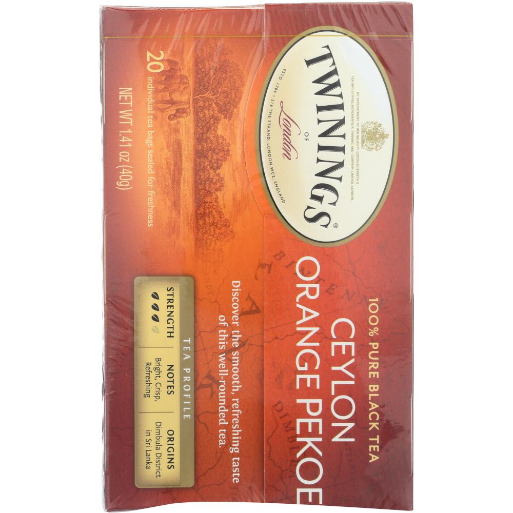 TWININGS: Origins, Ceylon Orange Pekoe Tea, 20 Tea Bags, 1.41 oz