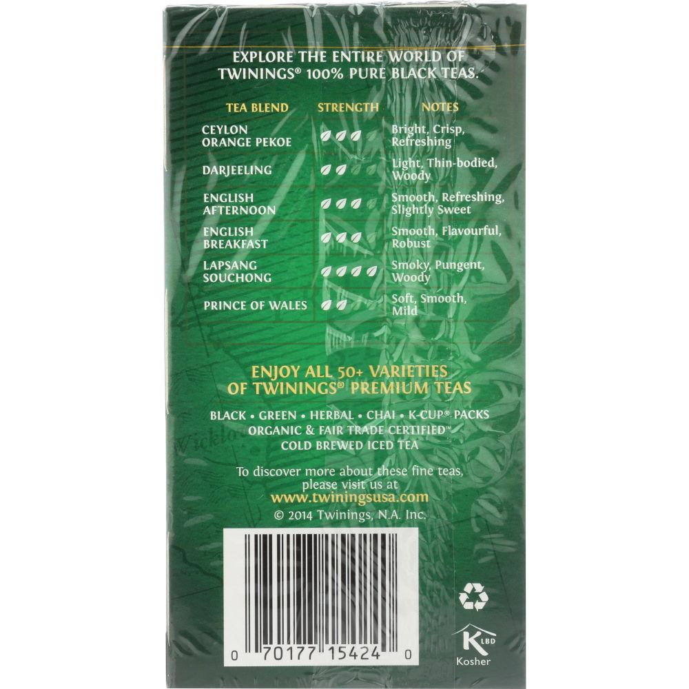 TWINING TEA: Classics Irish Breakfast Tea, 20 Tea Bags, 1.41 oz