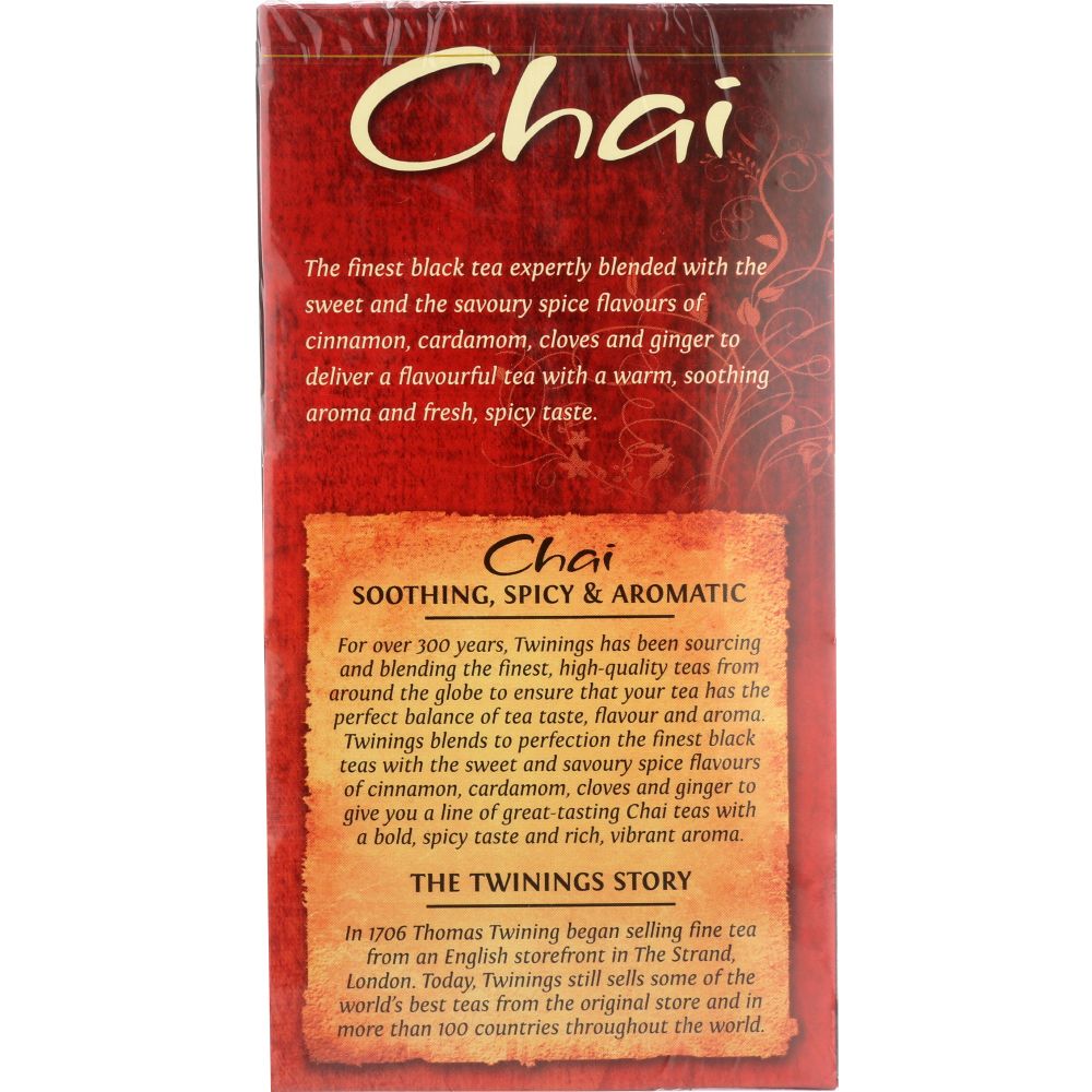 TWINING TEA: Tea Chai Tea 100% Natural Ingredients, 20 Tea Bags, 1.41 oz