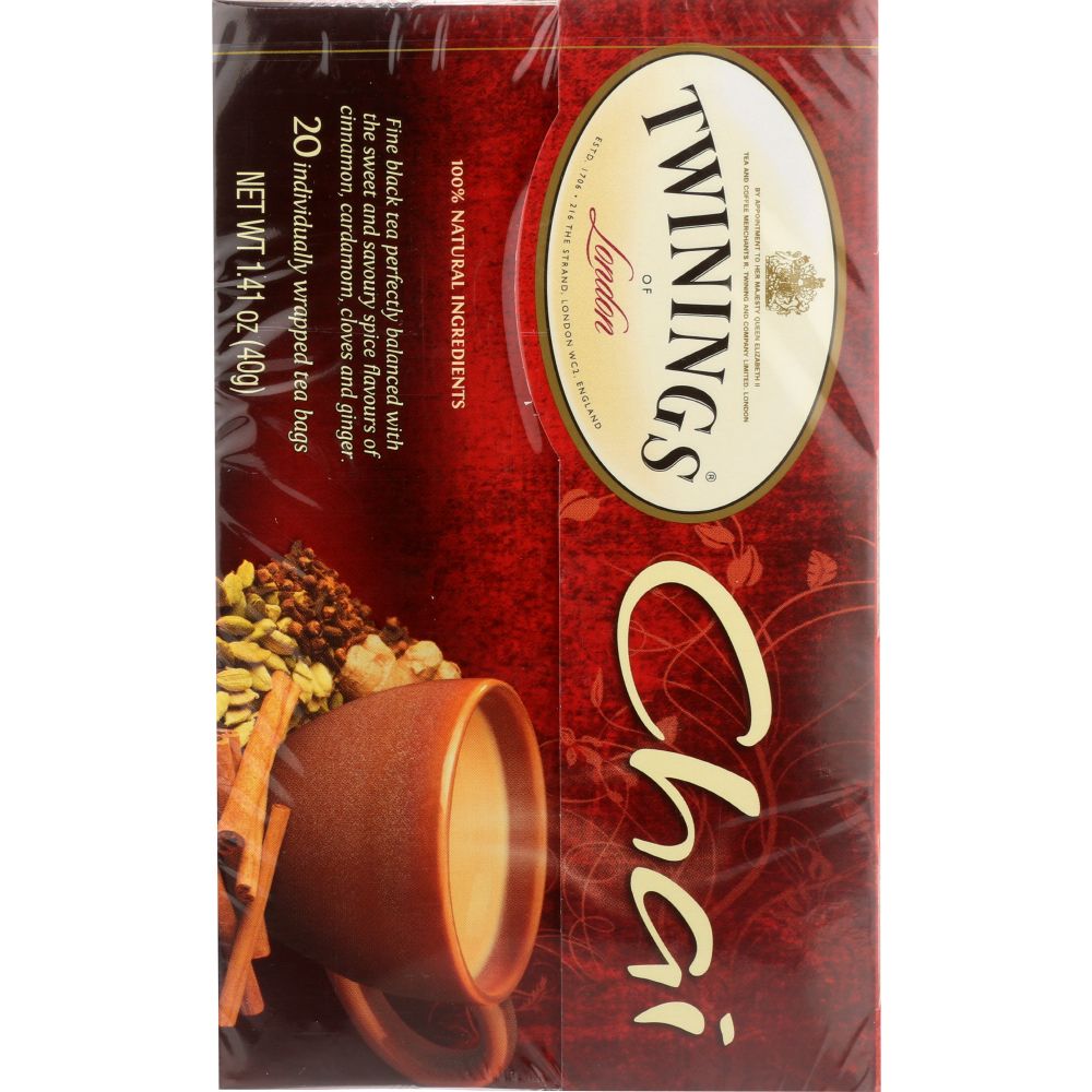 TWINING TEA: Tea Chai Tea 100% Natural Ingredients, 20 Tea Bags, 1.41 oz