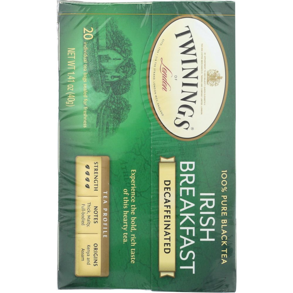 TWININGS: Decaffeinated Irish Breakfast Tea, 20 tea bags