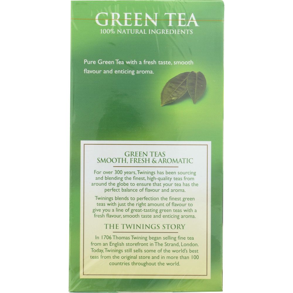 TWININGS OF LONDON: Tea Green Tea Light Flavour Strength, 20 Tea Bags, 1.41 Oz