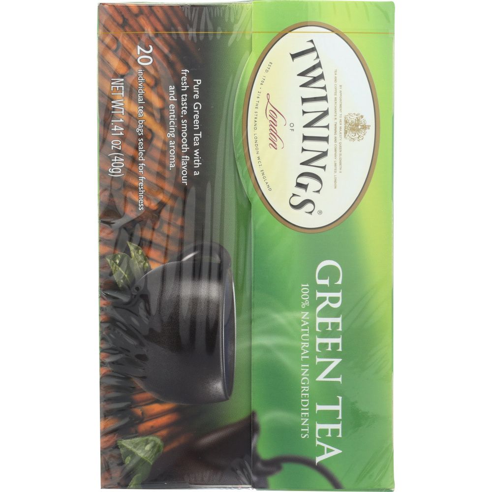 TWININGS OF LONDON: Tea Green Tea Light Flavour Strength, 20 Tea Bags, 1.41 Oz