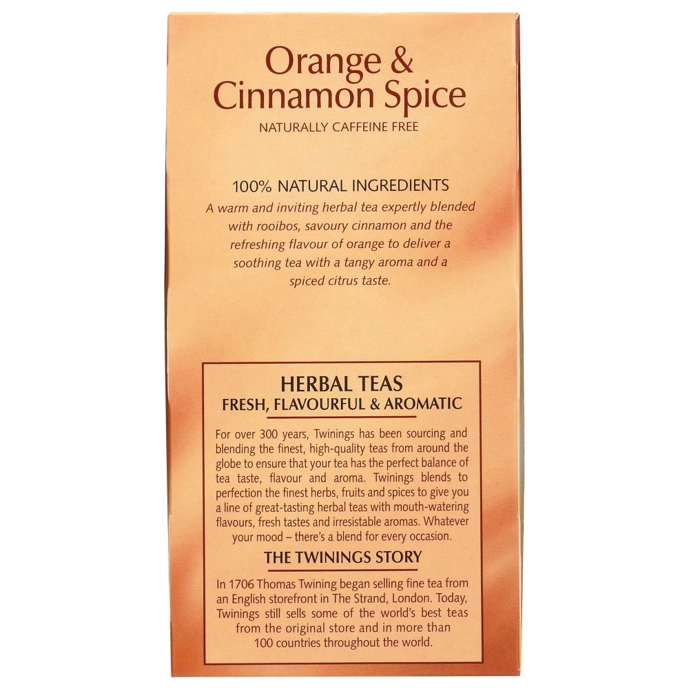 TWINING TEA: Orange & Cinnamon Spice Herbal Tea, 20 bg