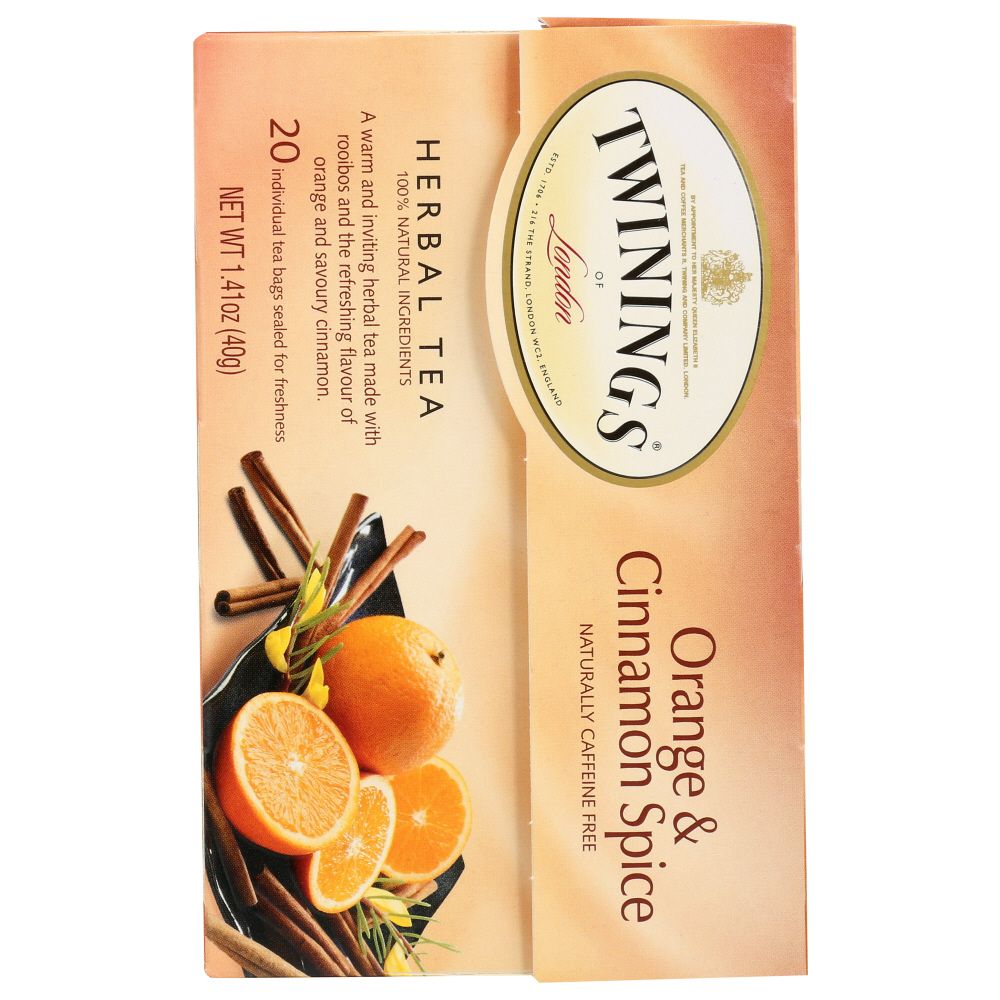 TWINING TEA: Orange & Cinnamon Spice Herbal Tea, 20 bg