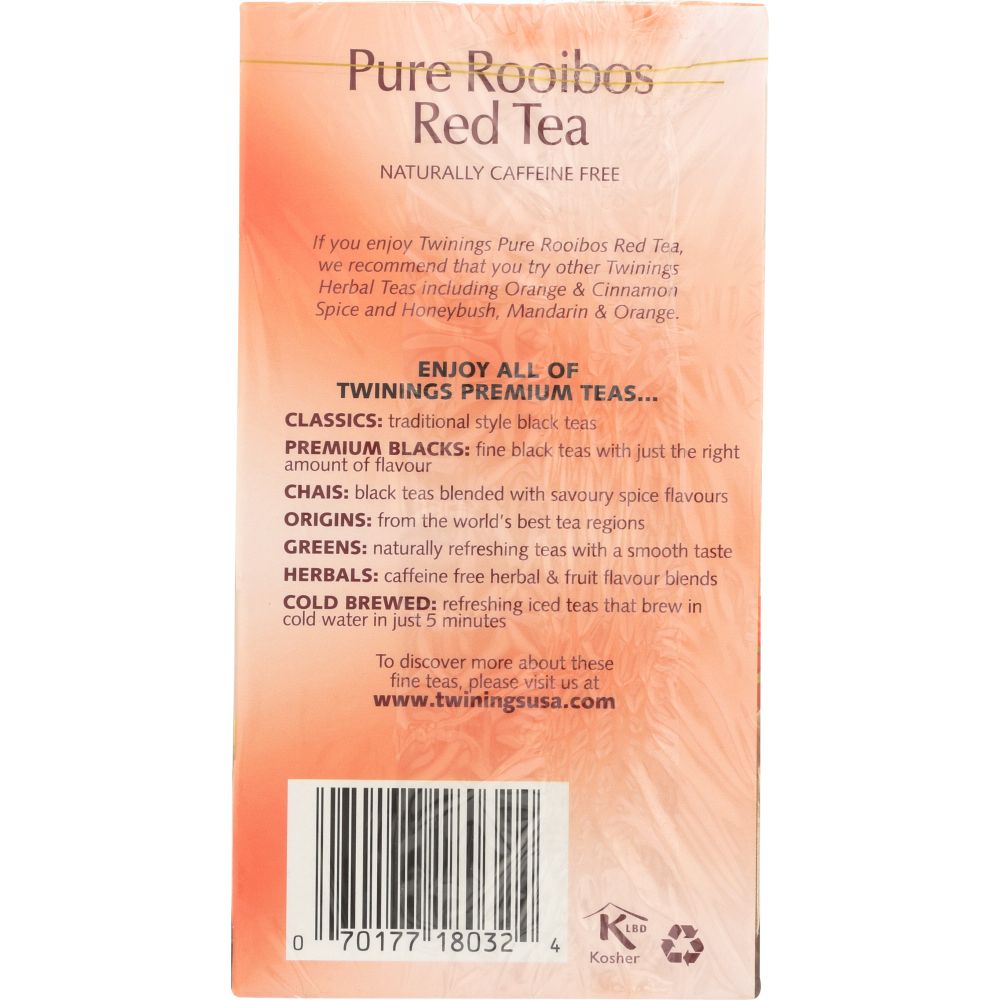 TWINING TEA: Pure Rooibos Red Tea, 20 bg