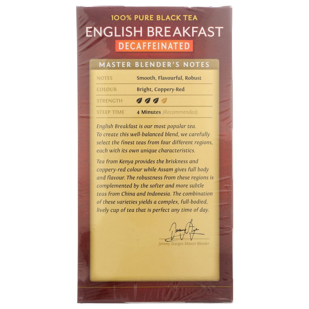 TWINING TEA: Decaffeinated English Breakfast Black Tea, 50 bg