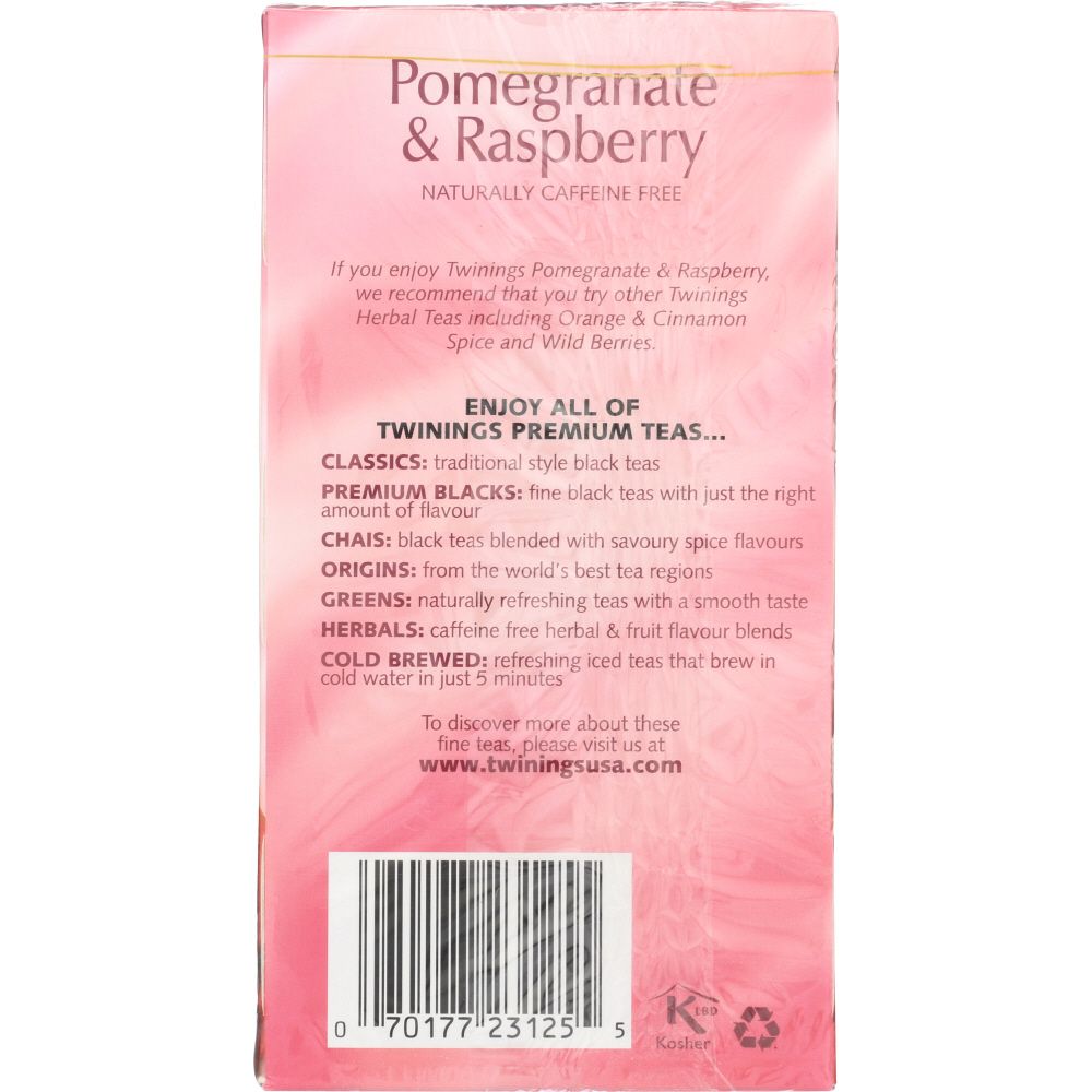 TWINING TEA: Pomegranate & Raspberry Herbal Tea, 20 bg