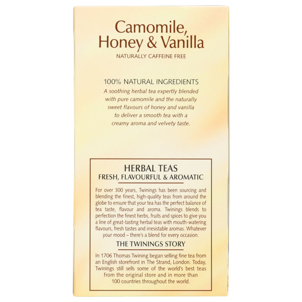 TWINING TEA: Camomile, Honey & Vanilla Herbal Tea, 20 bg