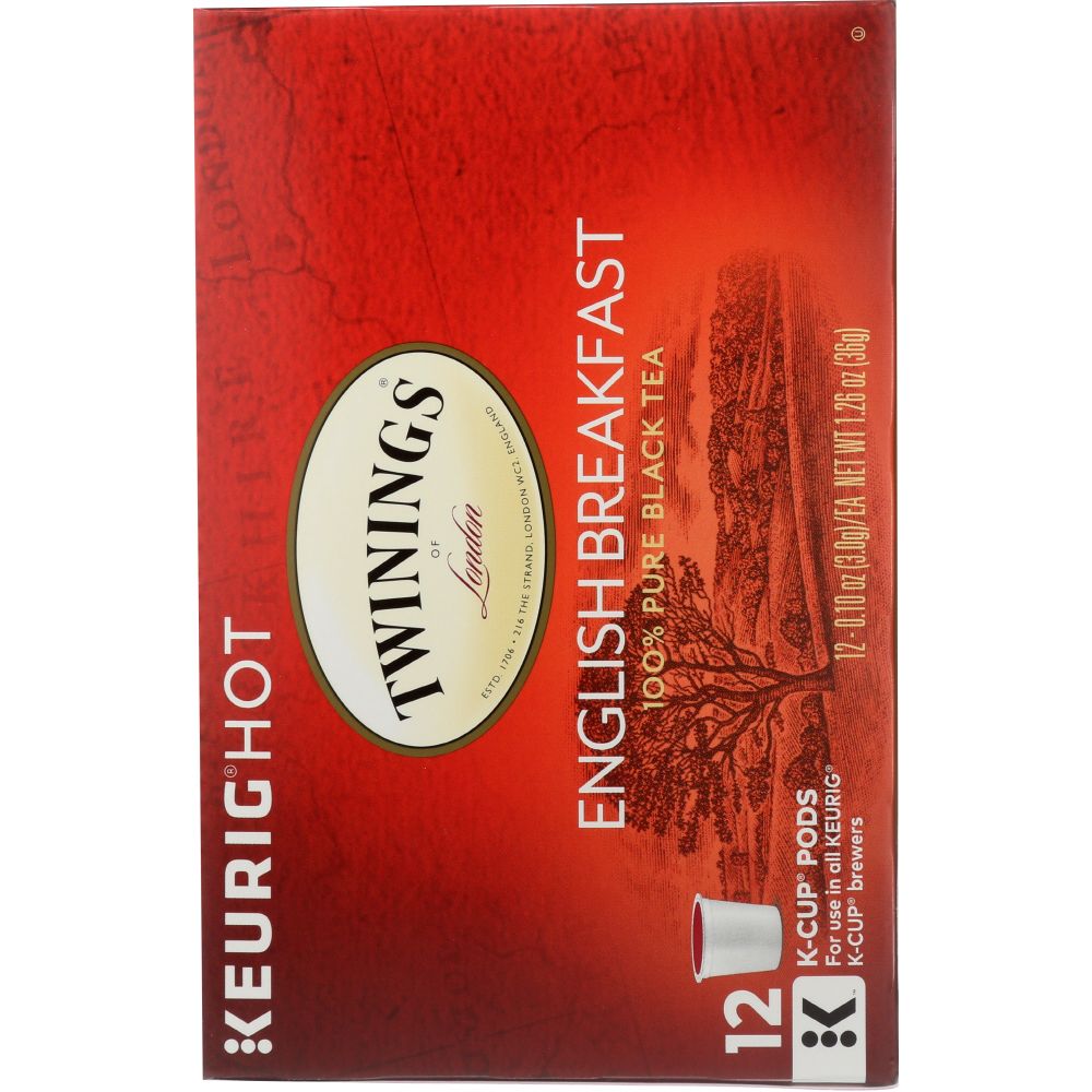 TWININGS OF LONDON: Tea Kcups English Breakfast Tea, 12 Cups, 1.27 oz