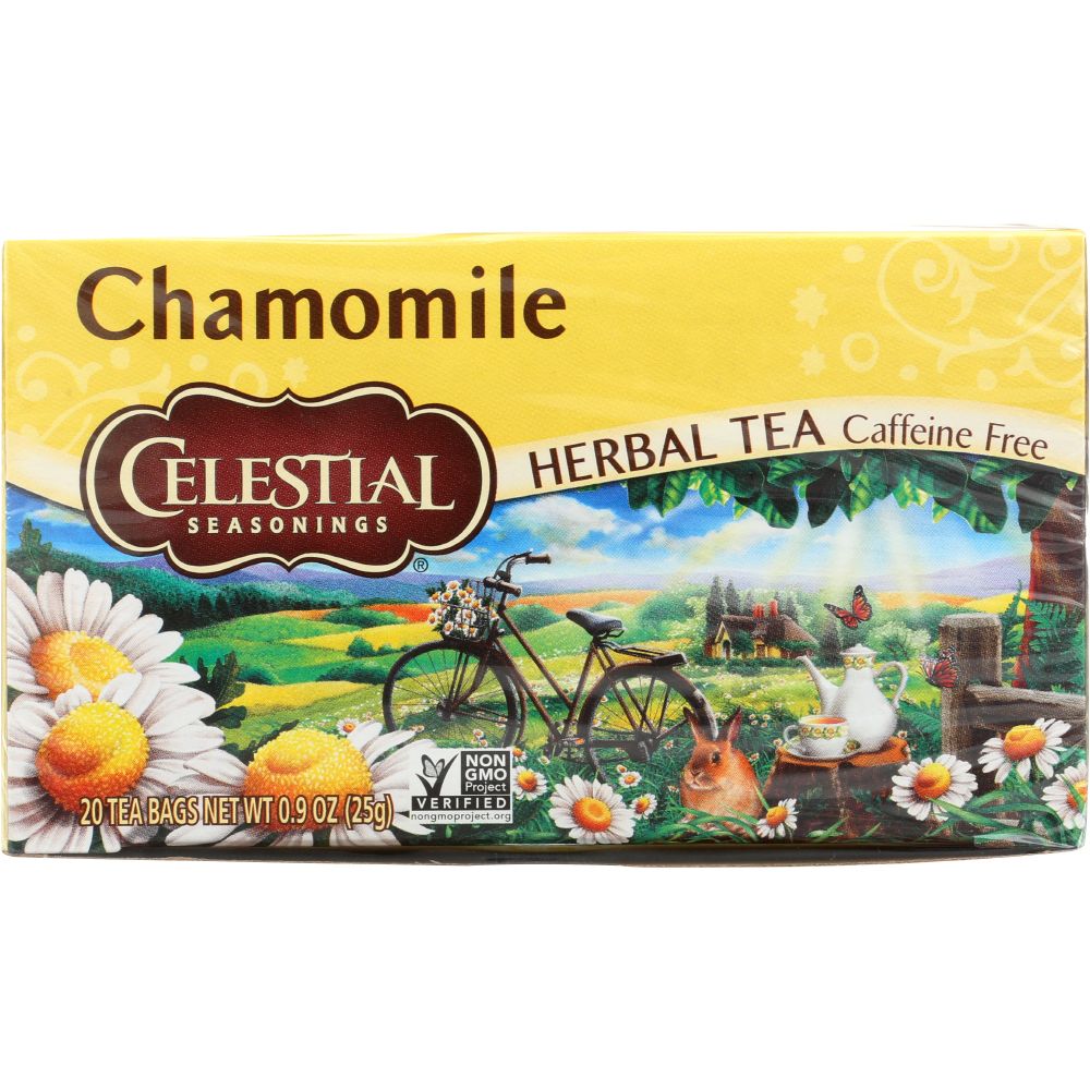 CELESTIAL SEASONINGS: Chamomile Herbal Tea Caffeine Free 20 Tea Bags, 0.9 oz