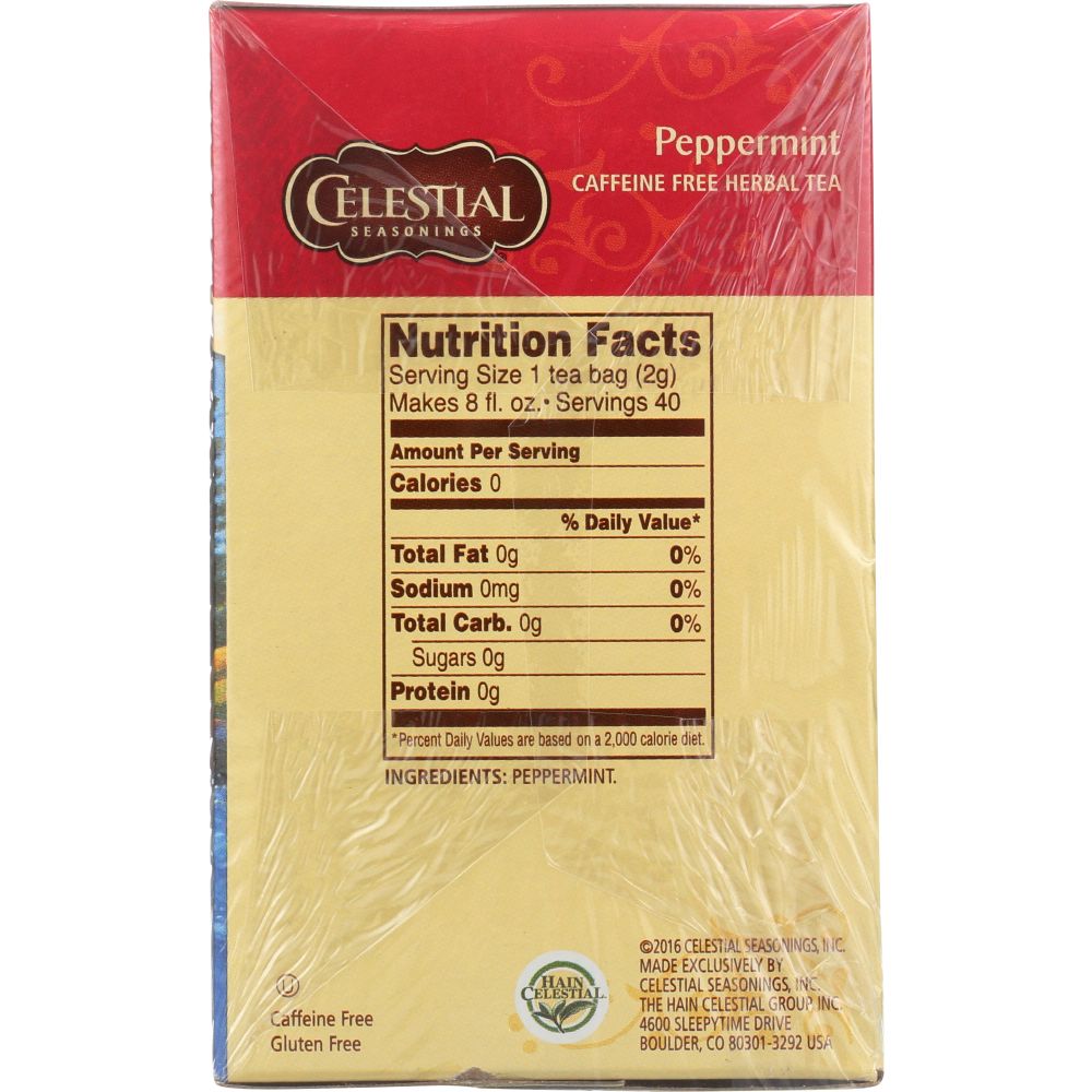 CELESTIAL SEASONINGS: Peppermint Herbal Tea, 40 bg