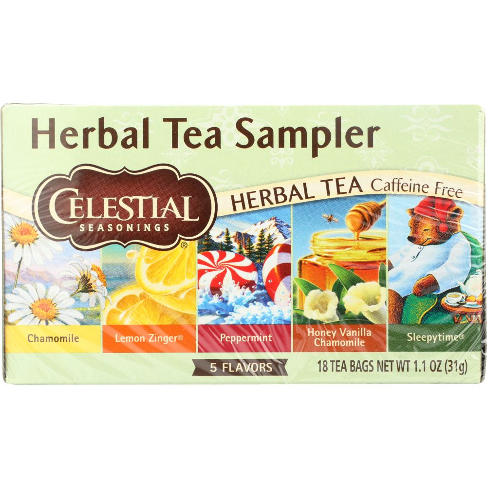 CELESTIAL SEASONINGS: Herbal Tea Sampler Caffeine Free 18 Tea Bags, 1.0 oz