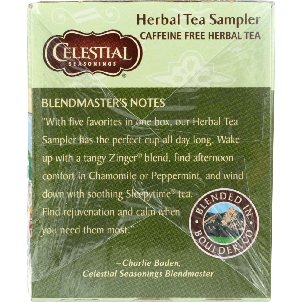 CELESTIAL SEASONINGS: Herbal Tea Sampler Caffeine Free 18 Tea Bags, 1.0 oz