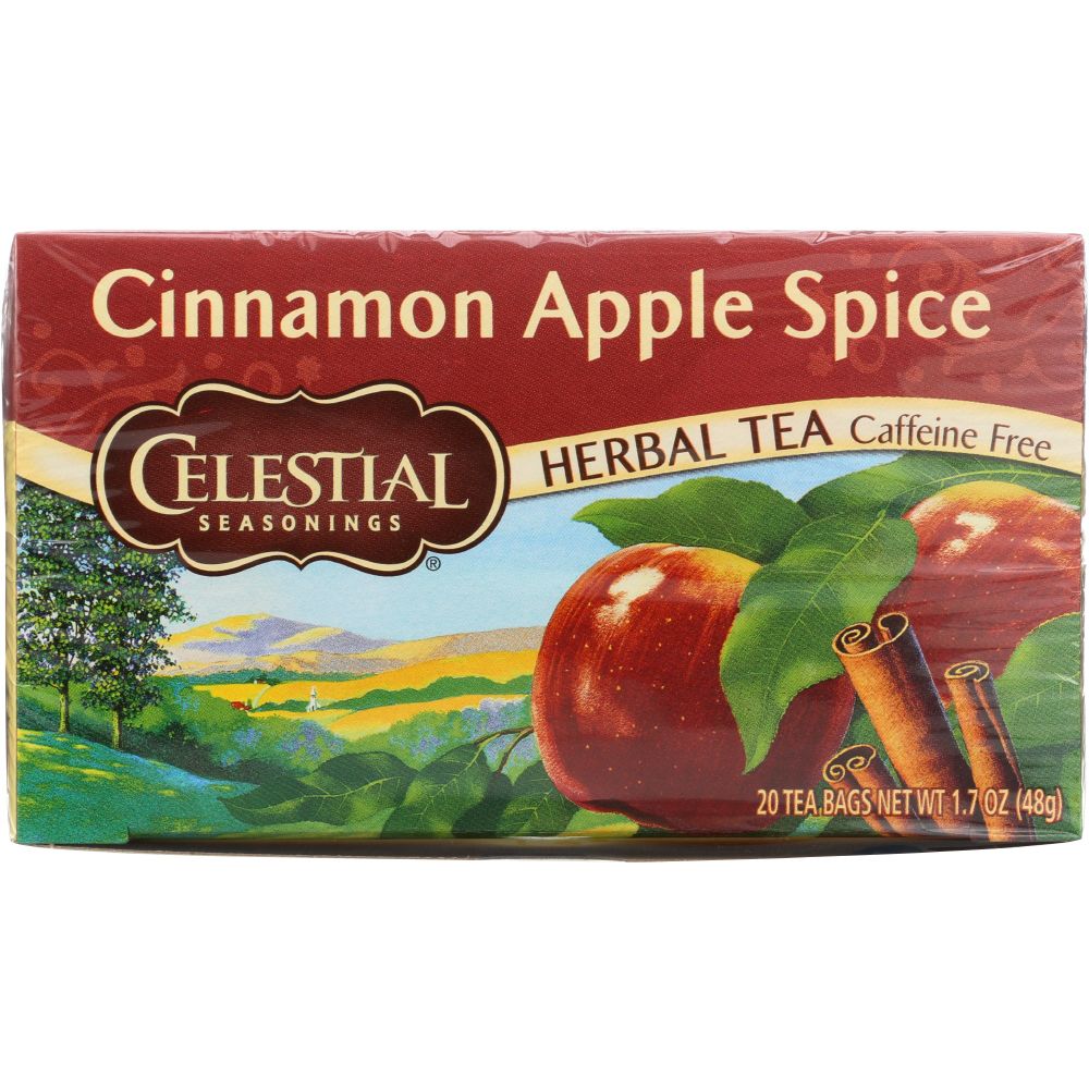 CELESTIAL SEASONINGS: Cinnamon Apple Spice Herbal Tea Caffeine Free 20 Tea Bags, 1.7 oz