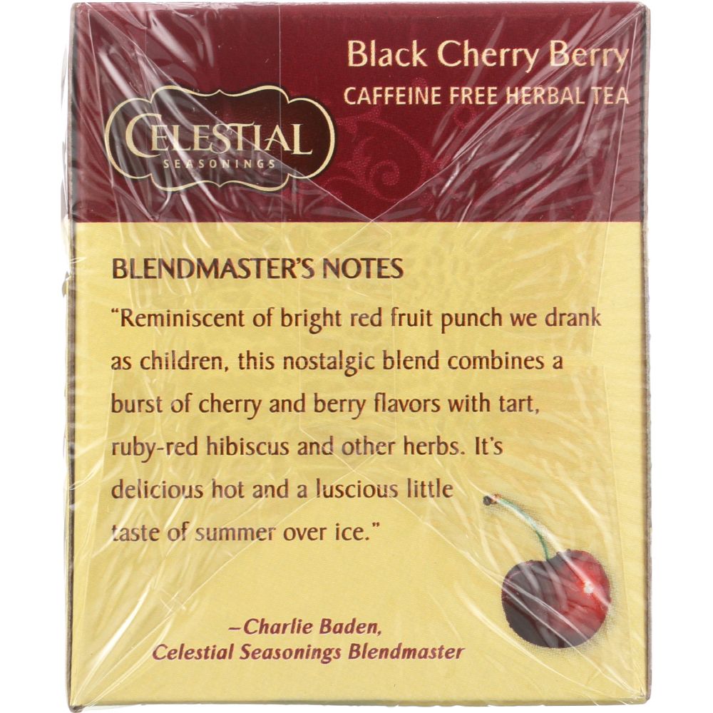 CELESTIAL SEASONINGS: Black Cherry Berry Herbal Tea Caffeine Free, 20 bg