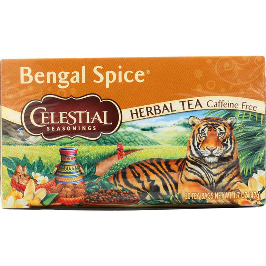 CELESTIAL SEASONINGS: Bengal Spice Caffeine Free Herbal Tea 20 Tea Bags, 1.7 oz