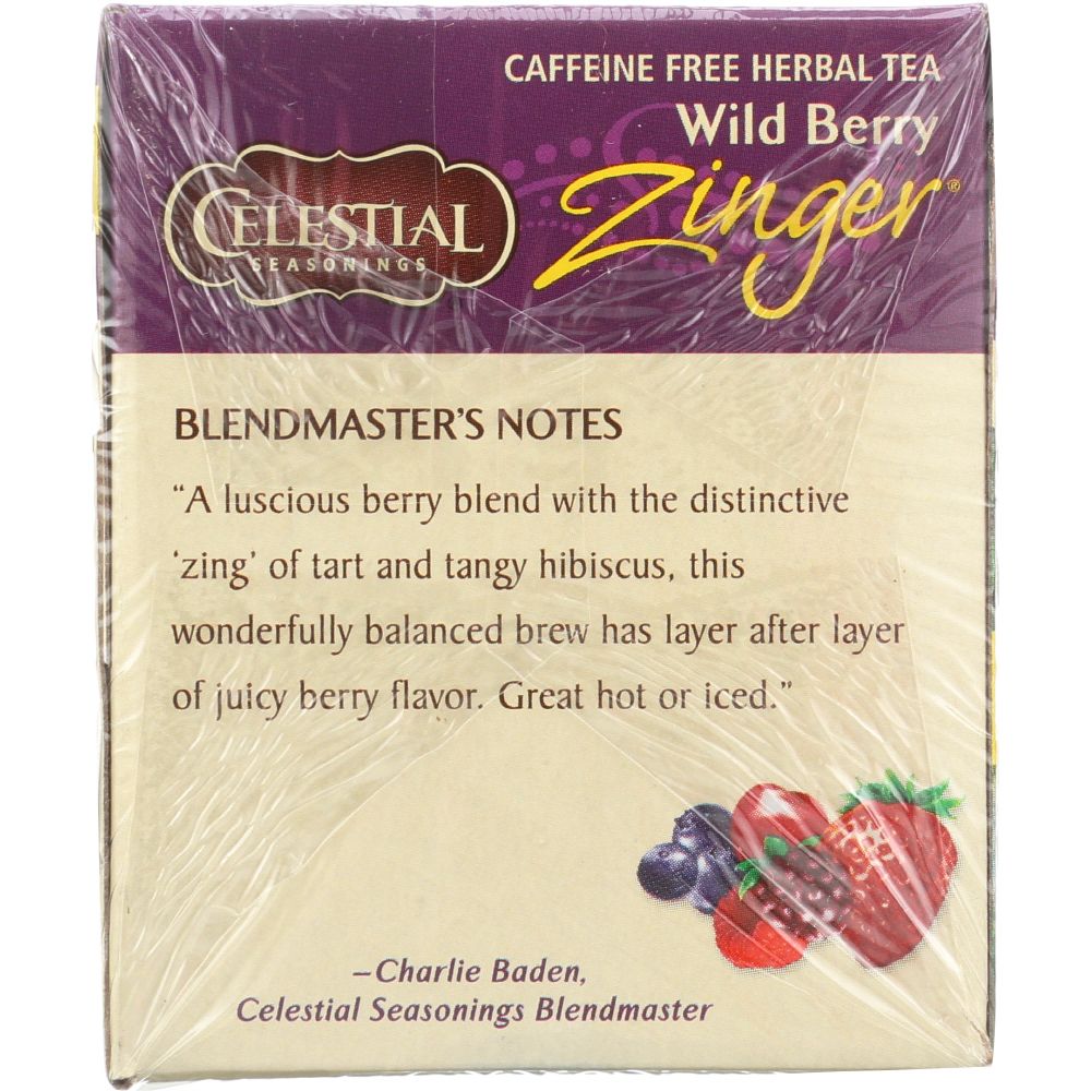 CELESTIAL SEASONINGS: Wild Berry Zinger Herbal Tea Caffeine Free 20 Tea Bags, 1.7 oz