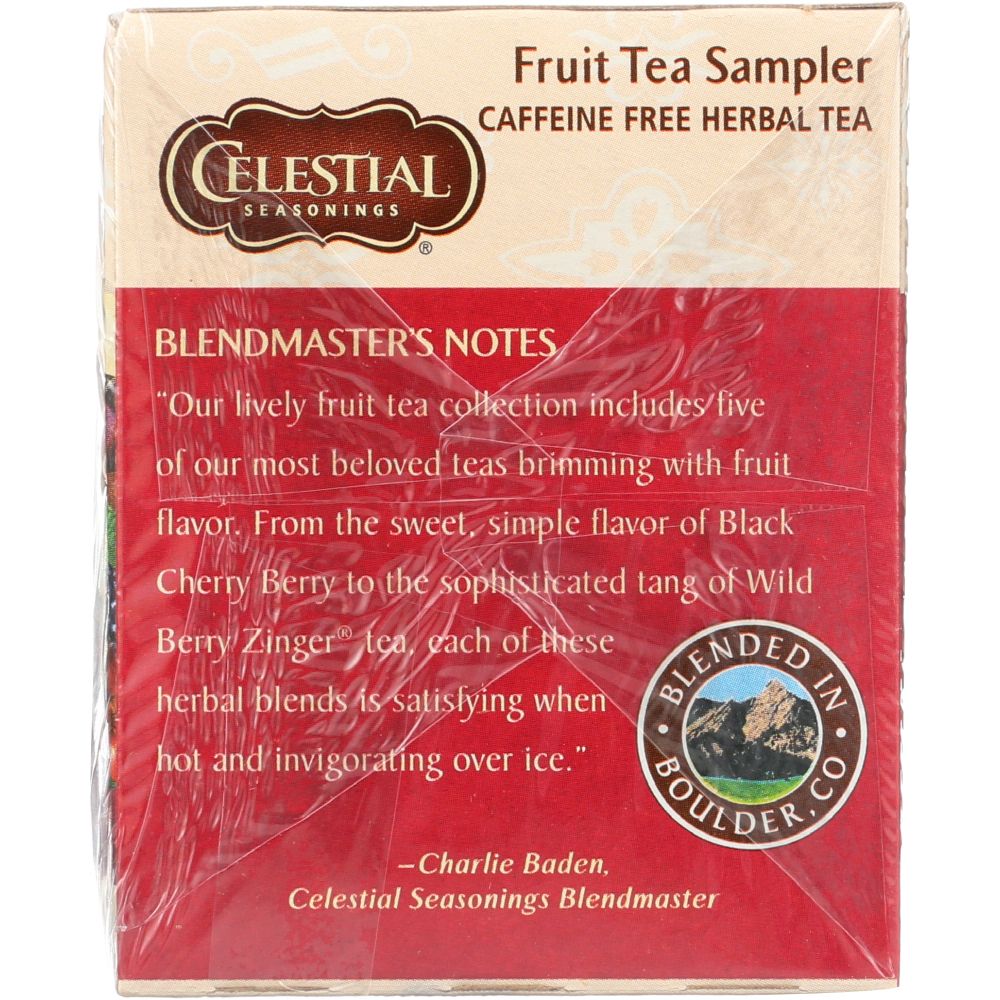 CELESTIAL SEASONINGS: Fruit Tea Sampler Herbal Tea Caffeine Free 18 Tea Bags, 1.4 oz