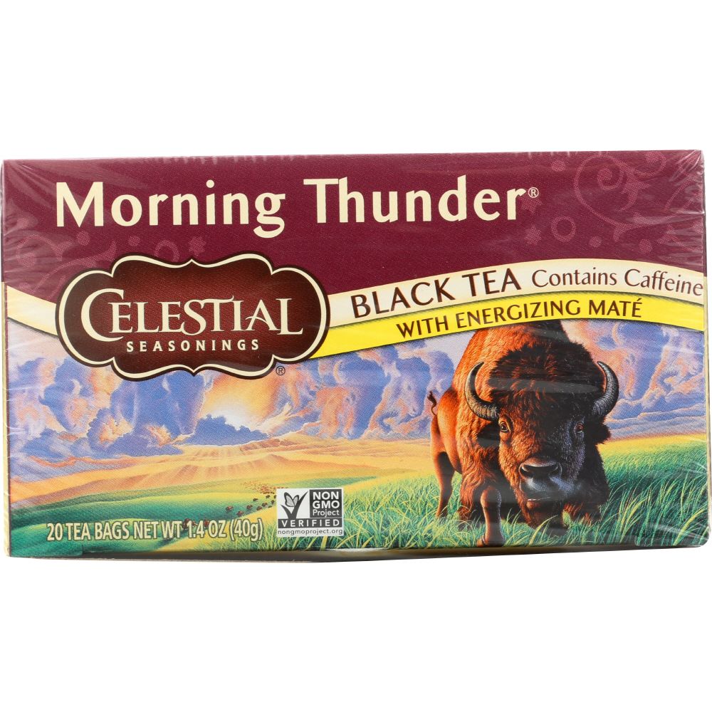 CELESTIAL SEASONINGS: Morning Thunder Contains Caffeine 20 Tea Bags, 1.4 oz