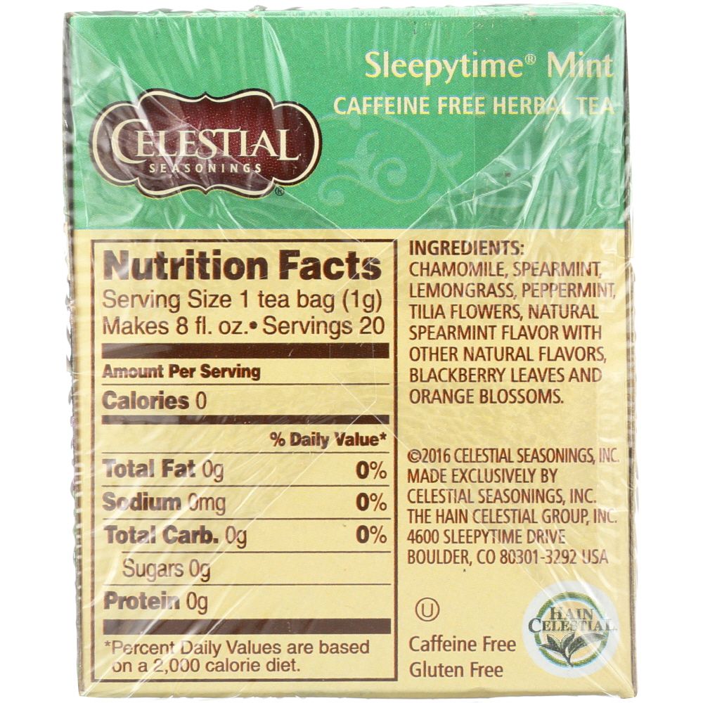 CELESTIAL SEASONINGS: Sleepytime Mint Tea, 20 bg