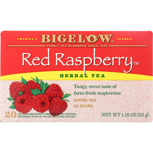 BIGELOW: Red Raspberry Herbal Tea Caffeine Free 20 Tea Bags, 1.18 oz