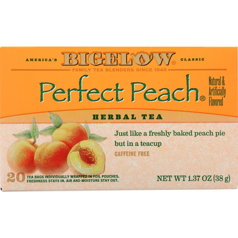 BIGELOW: Herbal Tea Caffeine Free Perfect Peach, 20 Tea Bags