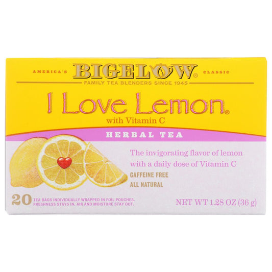 BIGELOW: Herbal Tea Caffeine Free I Love Lemon, 20 Tea Bags