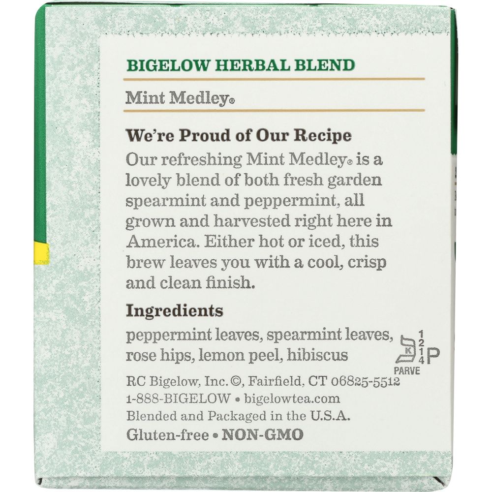 BIGELOW: Mint Medley Herbal Tea 20 Bags, 1.3 oz