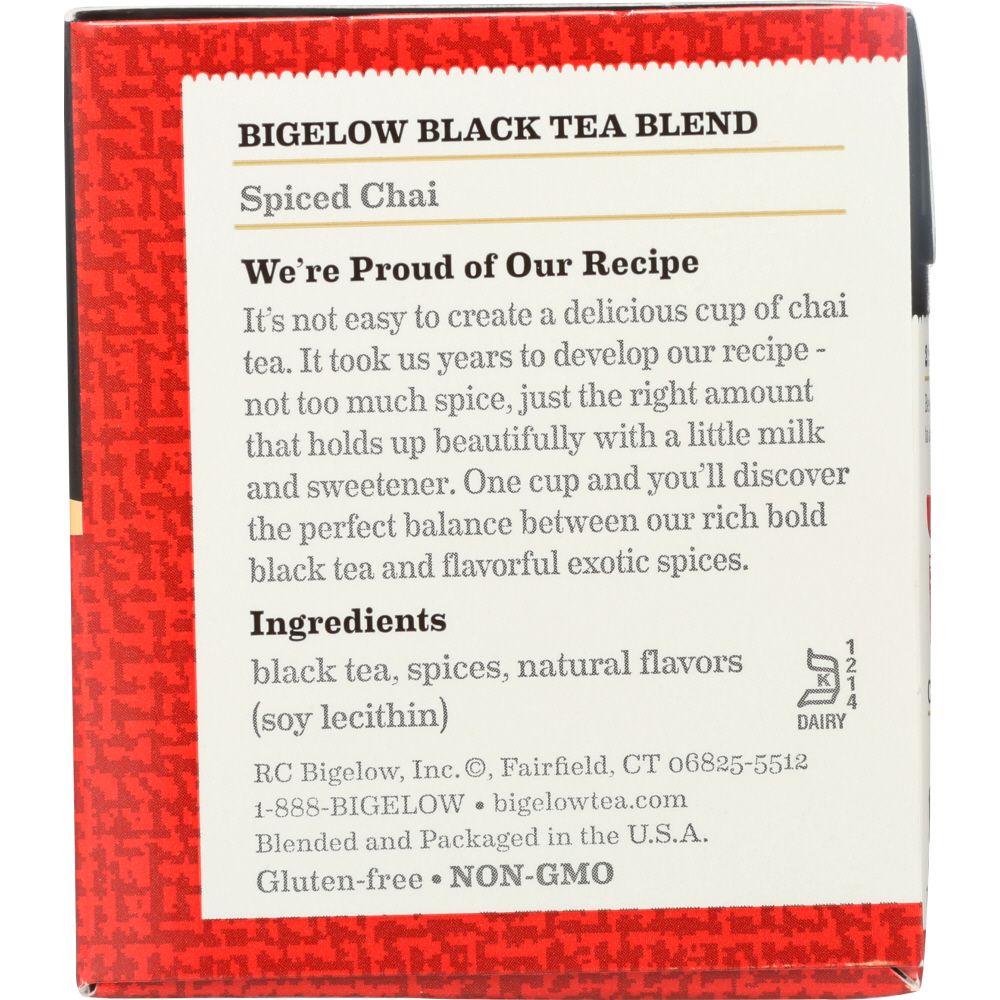 BIGELOW: Spiced Chai Black Tea 20 Tea Bags, 1.73 oz