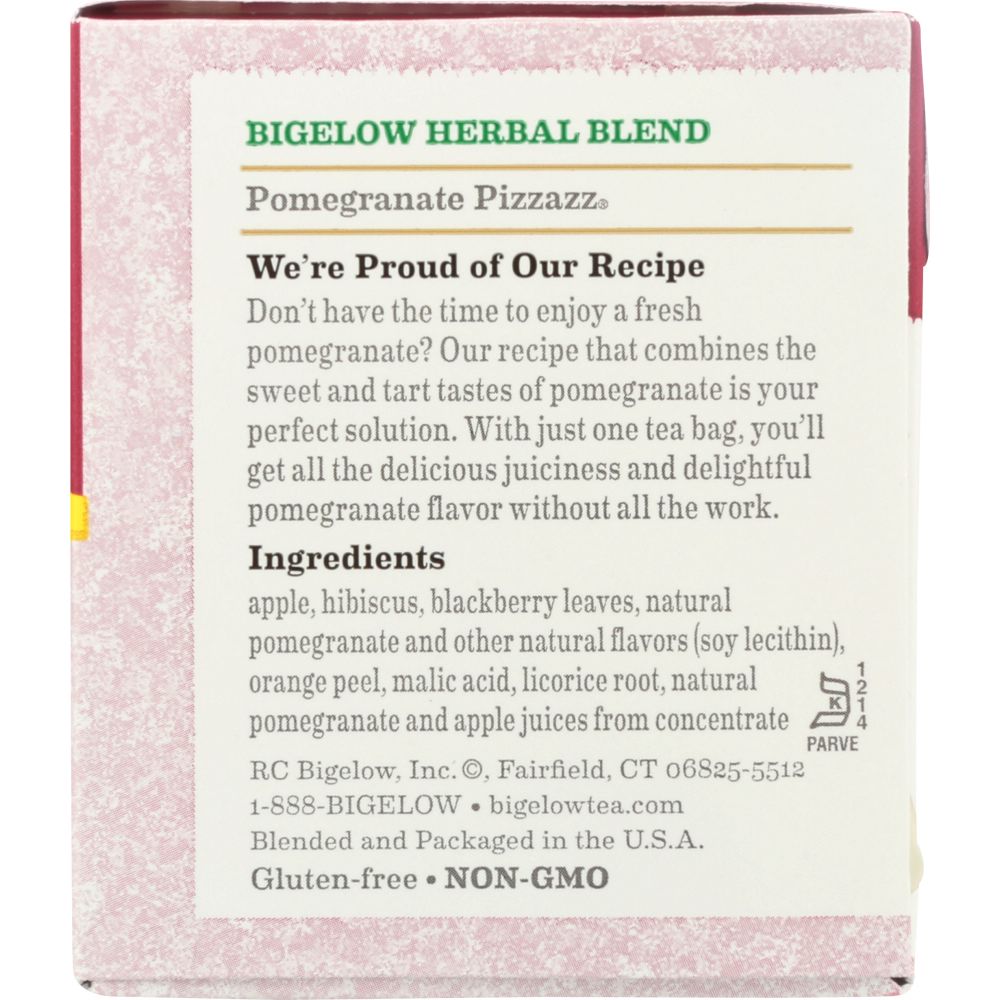 BIGELOW: Pomegranate Pizzazz Herbal Tea 20 Bags, 1.18 oz