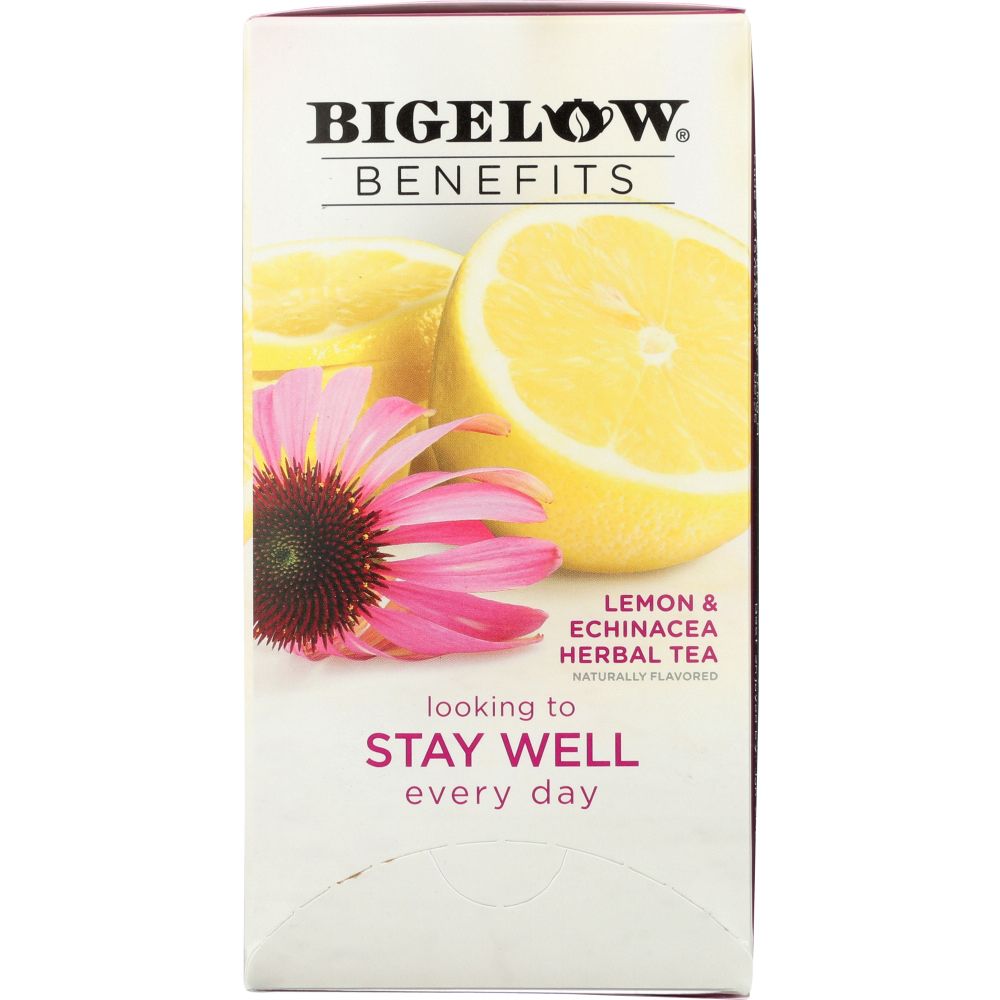 BIGELOW: Benefits Lemon and  Echinacea Herbal Tea 18 Bags, 1.15 oz