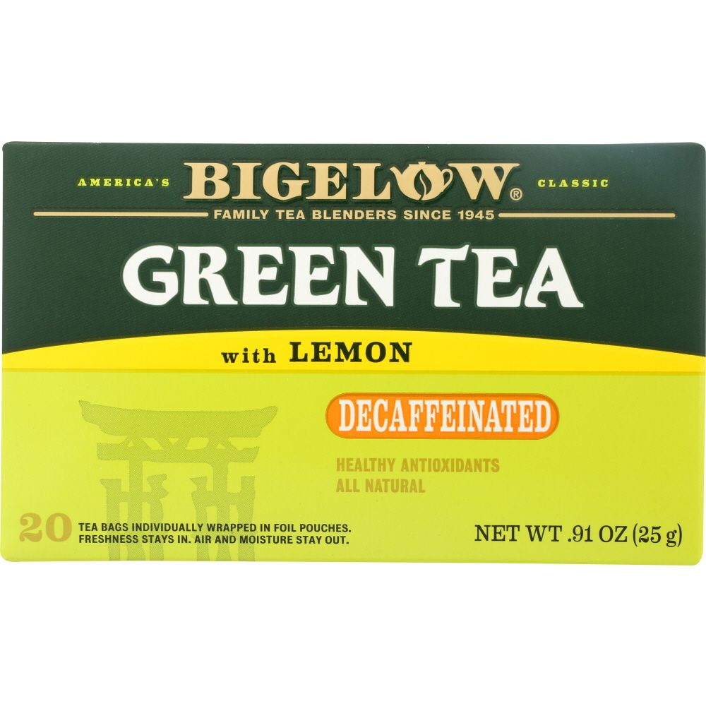 BIGELOW: Green Tea with Lemon Decaf 20 Bags, 0.91 oz