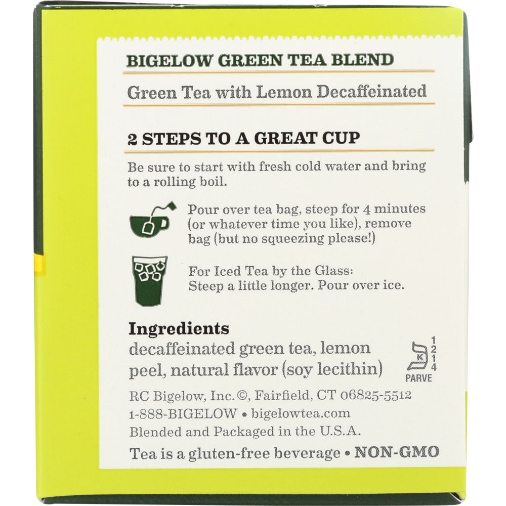 BIGELOW: Green Tea with Lemon Decaf 20 Bags, 0.91 oz