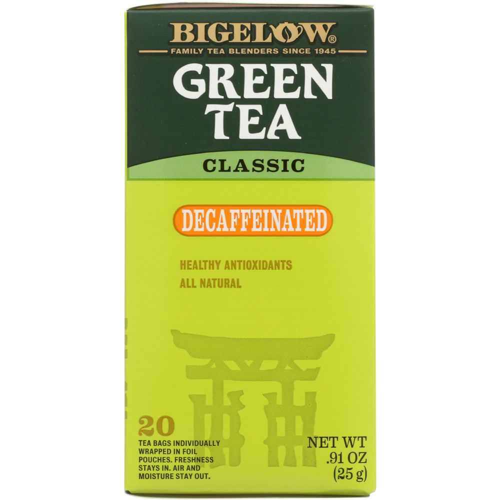 BIGELOW: Green Tea Classic Decaffeinated 20 Tea Bags, 0.91 oz