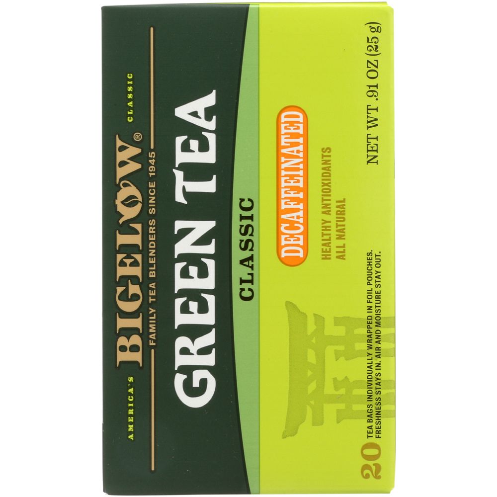 BIGELOW: Green Tea Classic Decaffeinated 20 Tea Bags, 0.91 oz