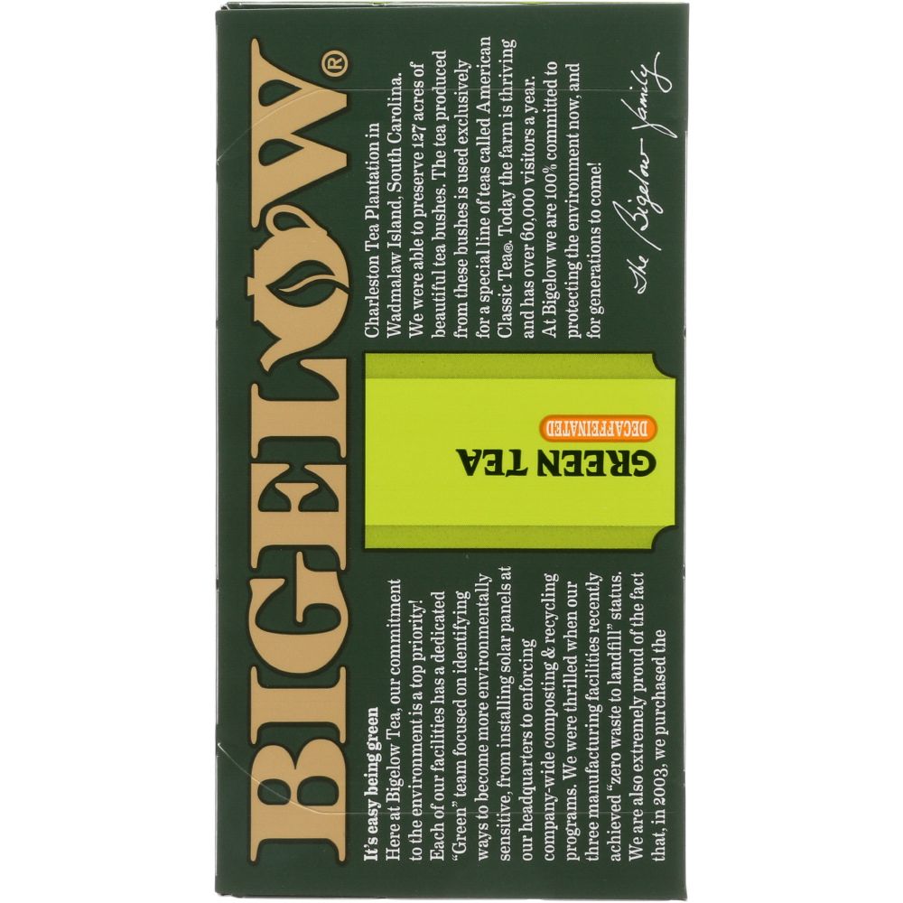 BIGELOW: Green Tea Classic Decaffeinated 20 Tea Bags, 0.91 oz