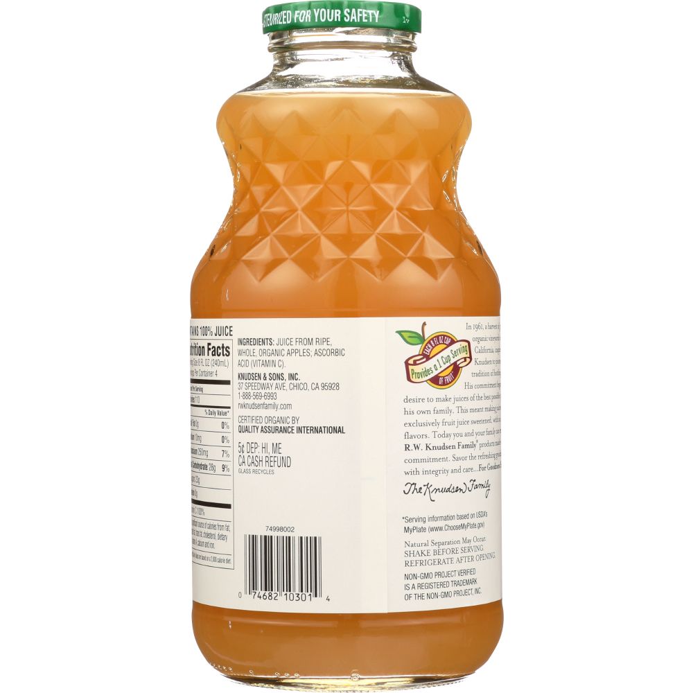 R.W. KNUDSEN FAMILY: Organic Juice Apple, 32 oz