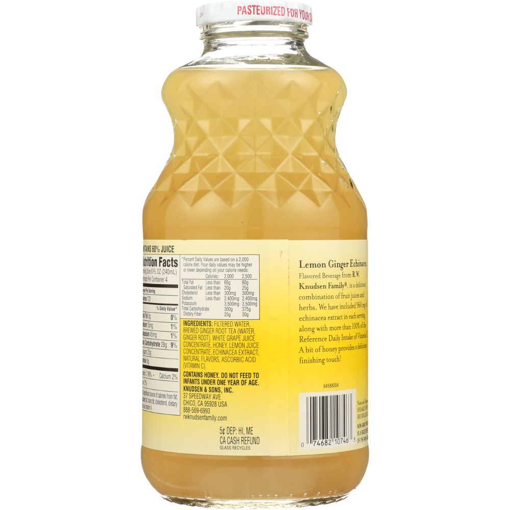 R.W. KNUDSEN FAMILY: Simply Nutritious Lemon Ginger Echinacea Juice, 32 oz