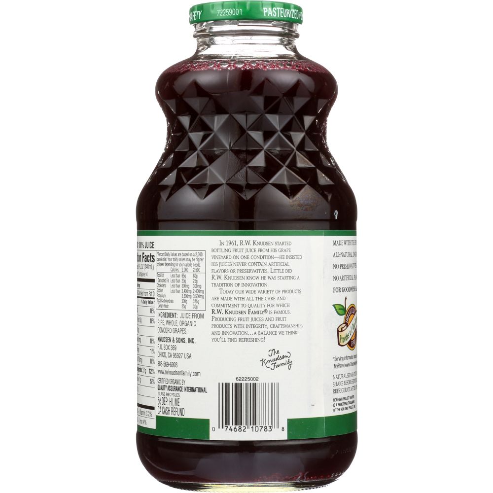 R.W. KNUDSEN FAMILY: Organic Juice Just Concord Grape, 32 oz