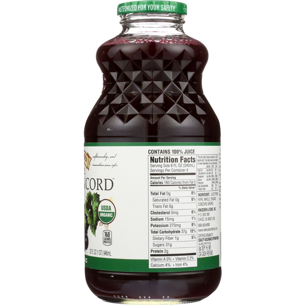 R.W. KNUDSEN FAMILY: Organic Juice Just Concord Grape, 32 oz