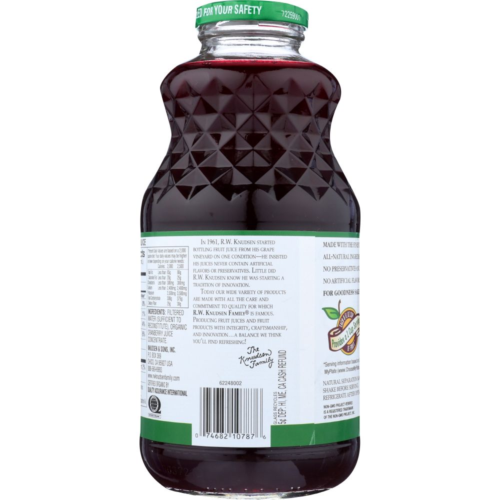 R.W. KNUDSEN: Family Just Cranberry Juice Organic, 32 oz