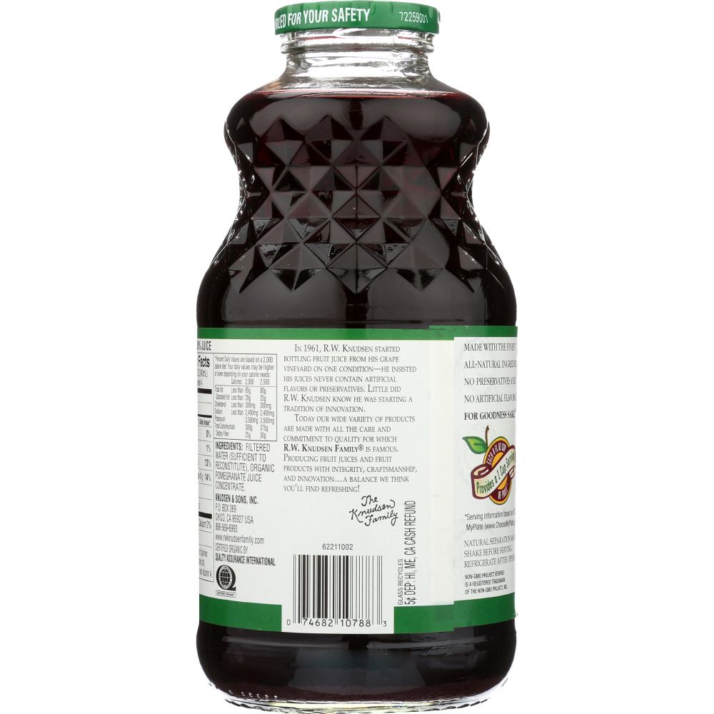 R.W. KNUDSEN: Family Organic Juice Just Pomegranate, 32 oz