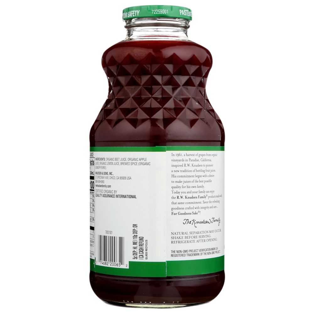 KNUDSEN: Organic Beet Apple Ginger Juice, 32 fl oz