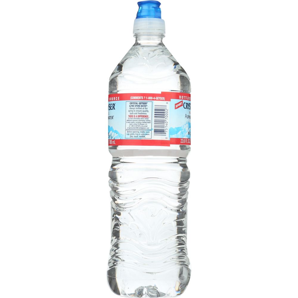 CRYSTAL GEYSER: Natural Alpine Spring Water Sport Cap, 700 ml